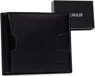 Skórzana banknotówka męska z systemem RFID Protect - Cavaldi